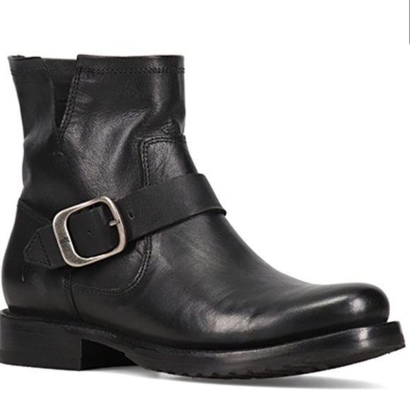 Frye Shoes - FRYE Women’s Veronica flex bootie’s Black Leather Ankle Boots with Buckle Sz 8B
